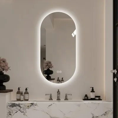 48x24 Inch Smart Wall Mounted LED Touch Screen Anti-fog Mirror Bathroom Mirror, Barber Shop Mirror