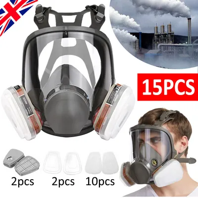 6800 Full Face 15 IN 1 Gas Mask Chemical Vapor Paint Spray Respirator 95 Filter