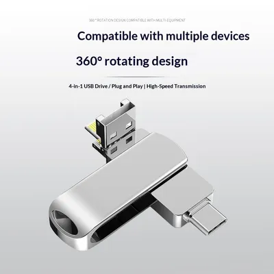 4-in-1 Phone USB Flash Drive Dual use For Both Phones And Computers