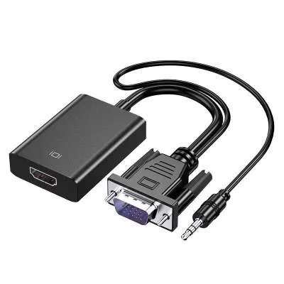 VGA To HDMI Adapter Cable With Audio Power Supply 1080p Plug And Play
