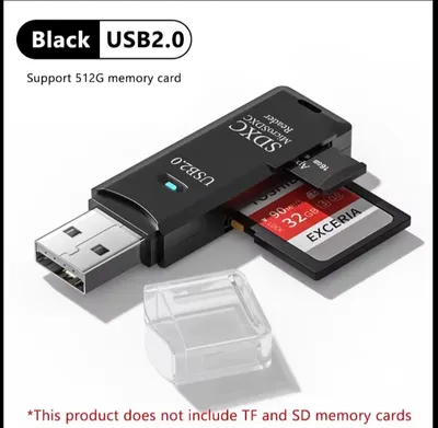SuperSpeed USB 3.0 Dual Slot Card Reader  512G Support For PC & Laptop