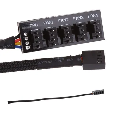 1 To 5 4 Pin TX4 PWM CPU Fan Case Splitter Braided Power Cab