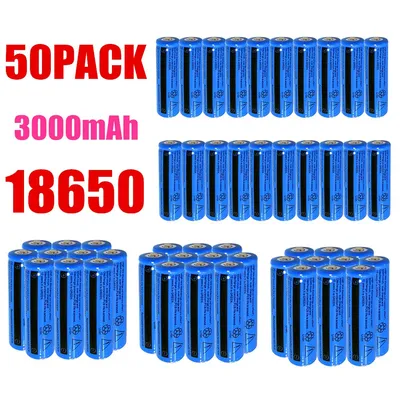 50&100pcs  Battery 3.7V Rechargerable Li-ion 3000mAh 18650 Batteries For Torch Flashlight Laser Headlamp Must Offer A Hazardous Materials Shipping Label Ship By USPS For Self-pickup Order