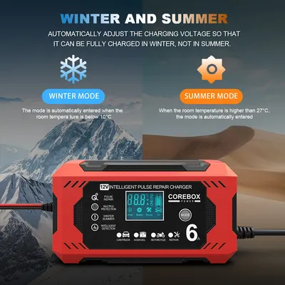 12V6A Smart Battery Charger AGM Start Stop