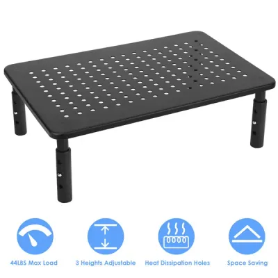Monitor Stand Riser 3 Height Adjustable Desk Riser Organizer With Ventilation Holes