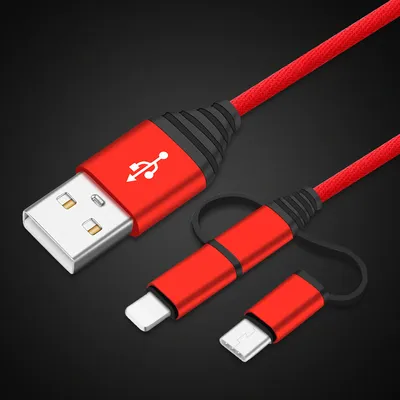 Cloth Woven Three-in-one Fast Charge Data Cable Suitable For Android TYPE-C Mobile Phone Charging Cable