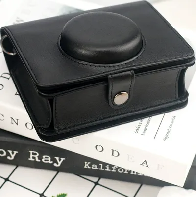 Portable solid color Retro Camera Storage Leather Case