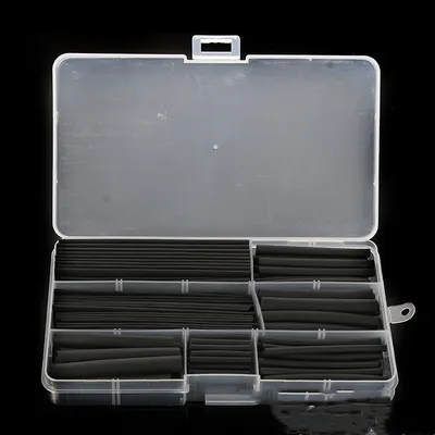150pcs Boxed Environmental Protection Heat Shrinkable Tubing Black Heat Shrinkable Tubing