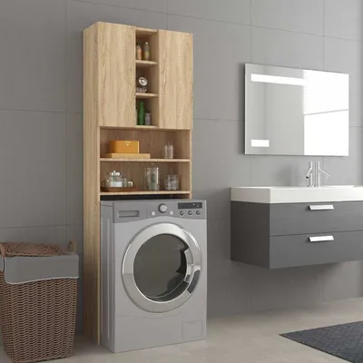   washing machine cabinet Sonoma oak 64x25,   washing machine cabinet concrete grey 64x25,