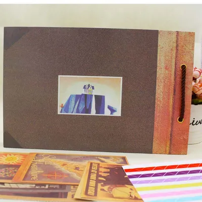 Adventure Photo Album Diy Vintage Kraft Paper Scrapbook Tether Loose-leaf Photo Album Album