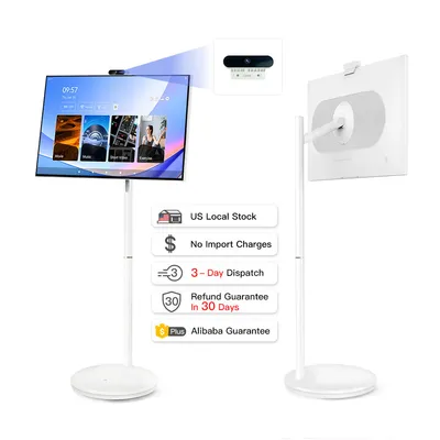32 Inch 128GB Smart Portable TV Android OS 1080P 13MP Camera Remote Control Control Home Office Entertainment Portable Smart Tv
