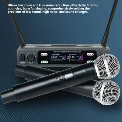 Home Karaoke Microphone New VHF One-to-two Wireless Microphone