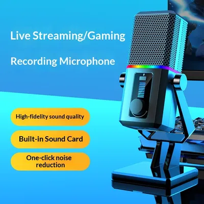 Household RGB Noise-canceling Desktop Microphone