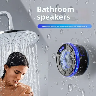 Bluetooth Speaker Bathroom Waterproof Large Suction Cup Mini Wireless Home