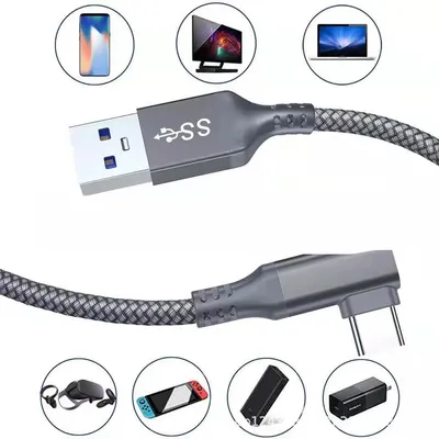 5M Elbow For Vroculus Link Usb-C Steam Quest Type-C 3.0