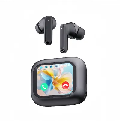 LX10 Wireless Bluetooth In-ear Translation Earbuds, LCD Full Color Touch Screen ANC Noise Cancelling TWS Earphones