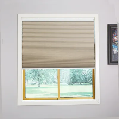 Raised Flag Day-Night Shade With Remote Control And Solar Panel-Full Blackout Motorized Shades For Home And Office-Cordless Organ Shade-Cordless Cellular Shade-Khaki