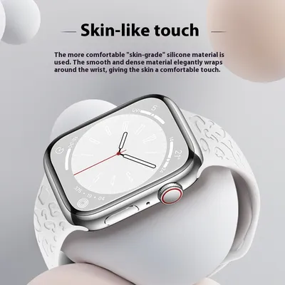 Applicable To Iwatch1-9 Generationultra3 Solid Color Leopard 8-word Buckle Silicone Strap