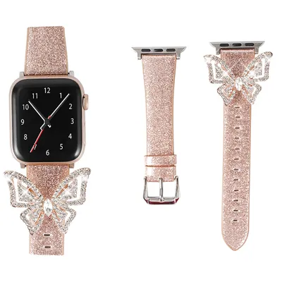 Apple Watch With Glitter Diamond Butterfly