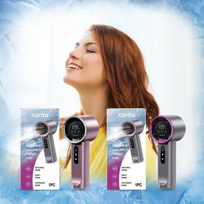 High-speed Handheld Fan Gray-purple
