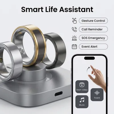 Smart Ring Health Tracker Fitness Ring Heart Rate Blood Oxygen Sleep Monitor Smart Ring For Men Women
