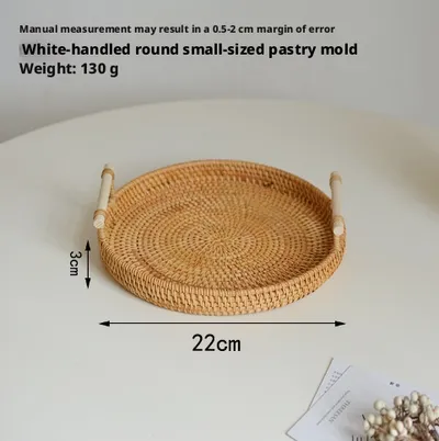 Rattan fruit basket-white handle small-1 piece