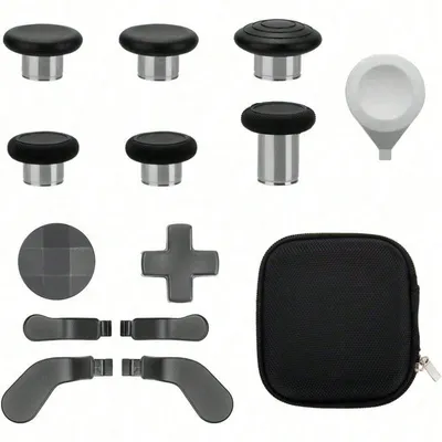Elite 13 In 1 Metal Thumb Sticks Series, 2 Controller Accessory Sets, Gaming Accessory Replacement With Metal Mod 6 Swap Joysticks, 4 Paddles, 2 D Pads, 1 Tool