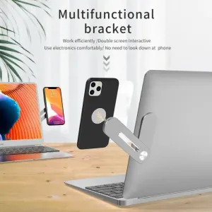 Multi Screen Support Laptop Side Mount Connects Mobile Phone Bracket Monitor Display Clip Adjustable Phone Stand Holder