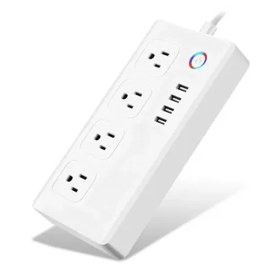  Smart Power Strip,WiFi Power Bar Multiple Outlet Extension Cord with 4 USB and 4 Individual Controlled AC Plugs by Tuya