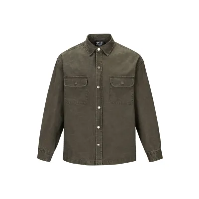 Washed Distressed Patch Pocket Loose Commuter Casual Work Jacket