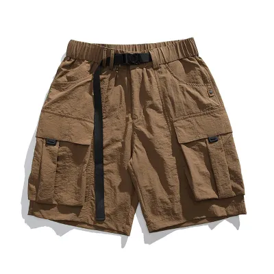 Big pocket quick drying loose wide leg workwear shorts for men