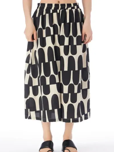  Women Print Wide Leg Pants Korea  Summer New Arrival Personality Fashion Loose Elastic Waist All Match Pants