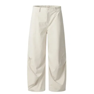  Loose Tapered Casual Pants with Pleated Deconstructed Design for Men and Women