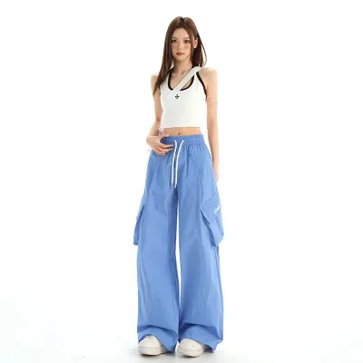  Women's Pants Multicolored Streetwear Loose Ankle-Length Umbrella Casual Trousers