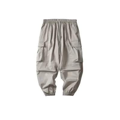  Large Pocket Cargo Tapered Leg  Loose Solid Color Casual Pants