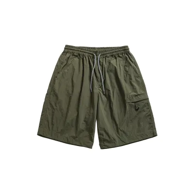  Simple Solid Color Quick-Dry Shorts for Men, Loose Casual Sports Five-Quarter Pants