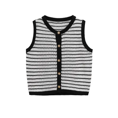  Hot Selling Button Decorative Jacquard Strapless Top