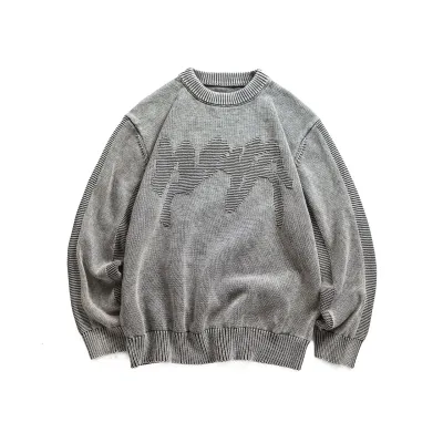  Letter Jacquard  Loose  Casual   Unisex  Sweater