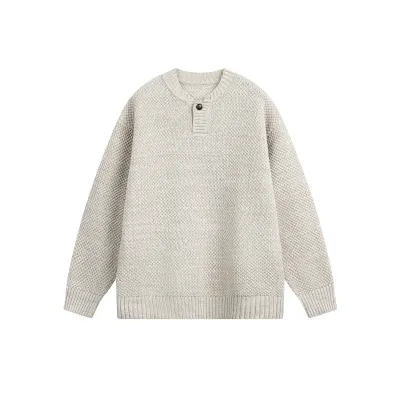  Long Sleeve Knit Sweater Unisex Japanese Retro Minimalist Loose Knitwear