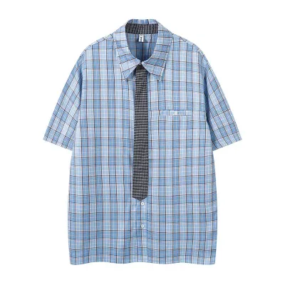 Short Sleeve Shirt for Men and Women Clean Fit Loose Casual Blouse