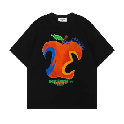  Retro Creative Apple Print Short Sleeve T-Shirt for Men and Women