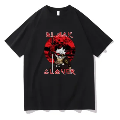 Black Clover Print Short Sleeve  T-Shirt