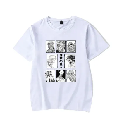 Attack on Titan Eren Yeager Print T-Shirt Short Sleeve 
