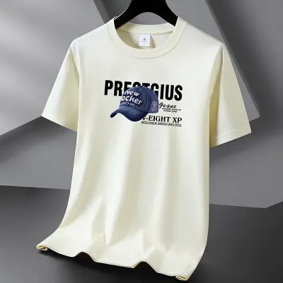  Short Sleeve T-Shirt for Men, Summer Cotton Crewneck Loose Fit Basic Tee