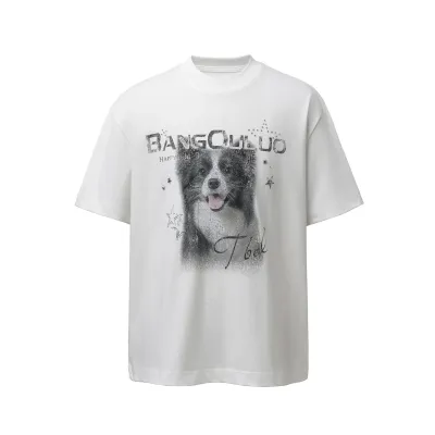 Border collie Portrait Print Short Sleeve