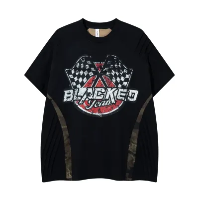 Camouflage splicing to make old short sleeves