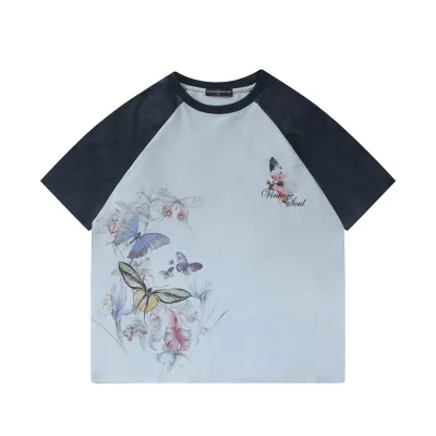 Ink butterfly print short sleeved shirt