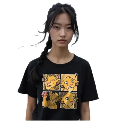 Leopard pattern round neck loose short sleeved top for women