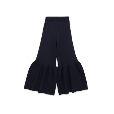 Style New Women's Fashionable Trendy Knit Bloom Blue Pants
