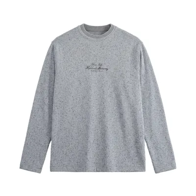 Letter logo print design loose and neutral style long-sleeved T-shirt